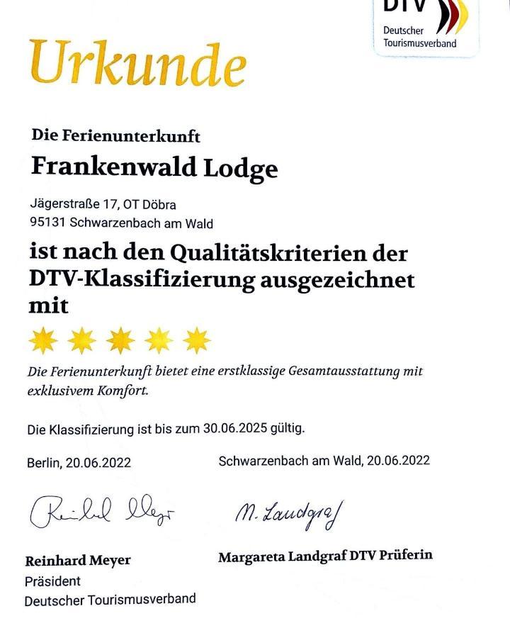 Frankenwald-Lodge Schwarzenbach am Wald Exteriér fotografie